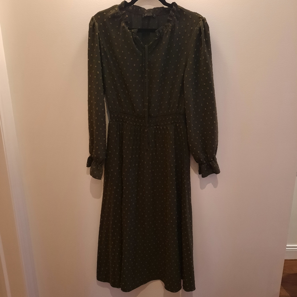 PrettyGarden olive green midi dress